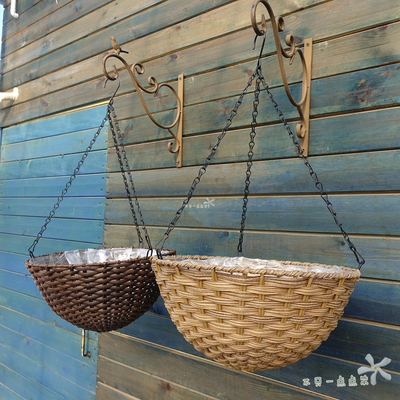 仿藤编悬挂盆外贸出口耐久吊篮