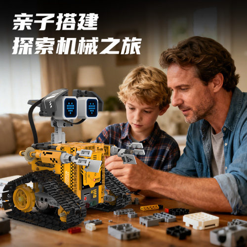 跨境双遥控机器人拼装积木STEM科教启蒙可编程多变电驱动玩具模型