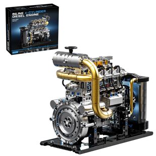 跨境高崎GOQI柴油直列4缸发动机模型积木益智拼装桌面摆件玩具