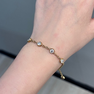 IGI培育钻石手链18K黄金泡泡手链培育钻河南人工人造钻石轻奢手链