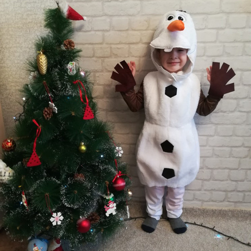 雪人Olaf孩子服cosplay儿童电影表演万圣节服装冰雪雪宝服装奇缘