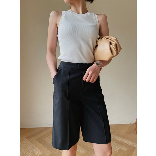 高腰SOULJUC通勤垂感五分裤中裤