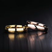 男士 戒指情侣对戒玫瑰金结婚戒钨金18k金色钨钢素圈指环女尾戒潮