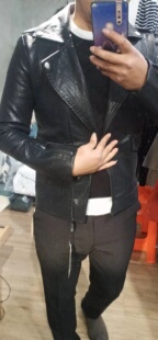 皮衣男潮牌新款韩版修身帅气网红爆潮流男士机车斜拉链皮夹克外套