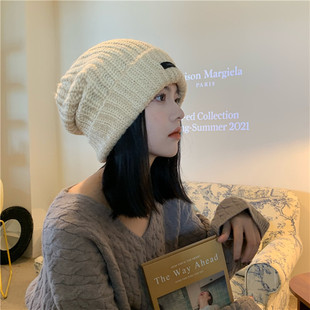 冬季针织毛线帽假发可拆卸中长直发自然锁骨发百搭透气帽子假发女