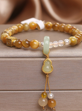 天然虎眼石手链女款新中式手串