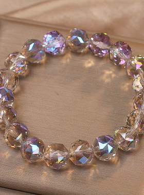 超闪！炫彩水晶手链女款轻奢小众