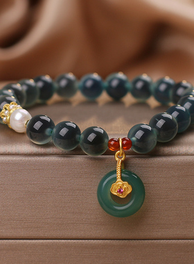 天然溏心玛瑙手链女国风