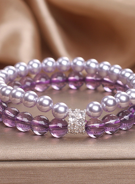 天然紫水晶手链女款轻奢小众精致