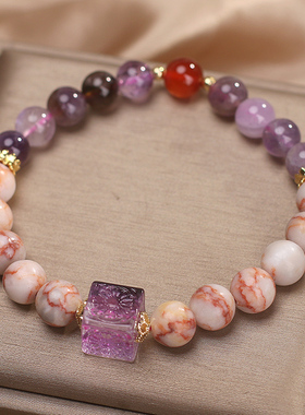 天然阿拉善水晶手链女轻奢小众