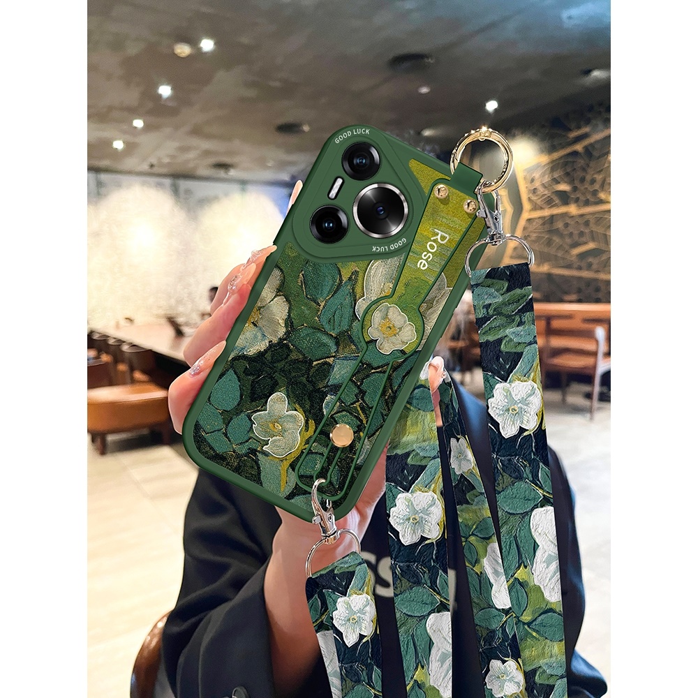 适用华为Pura70pro+保户包斜挎油画玫瑰60背带挂绳腕带支架ultra