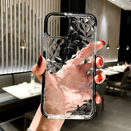 适用苹果17Promax透明iPhone16钻石纹15高级感13保护包14软壳男女