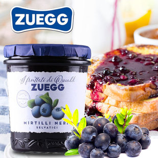 嘉丽ZUEGG蓝莓果酱320g德国进口果肉果酱面包酱烘焙blueberry jam