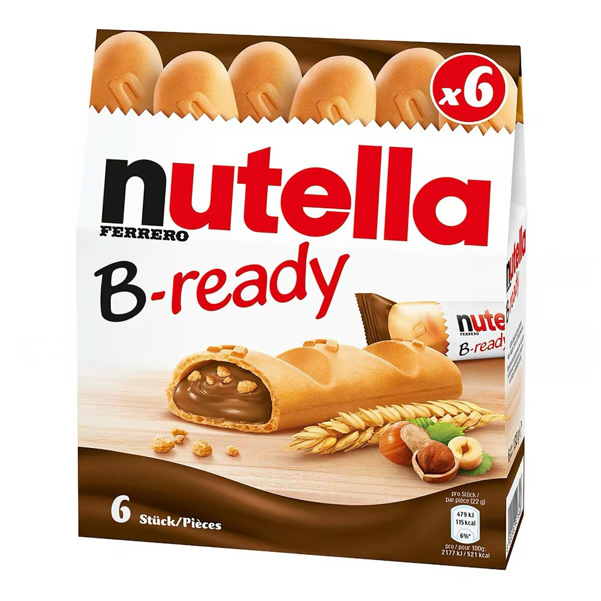 德国进口nutella能多益榛子巧克力夹心威化饼干132g棒休闲零食图片