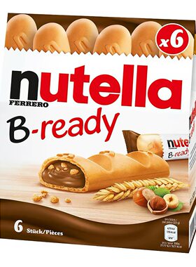 德国进口nutella能多益榛子巧克力夹心威化饼干132g棒休闲零食