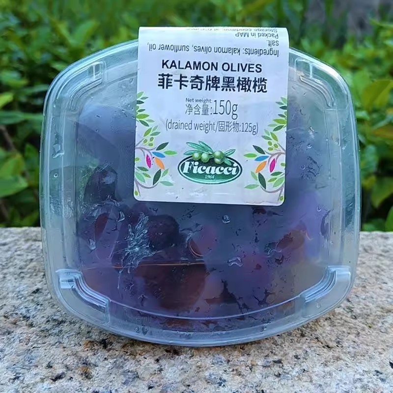 菲卡奇牌带核黑橄榄150g