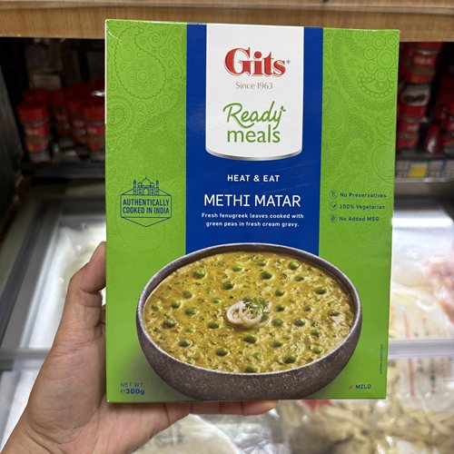 印度Gits吉次牌牛奶绿豌豆菠菜调味酱METHI MATAR 300g 加热即食