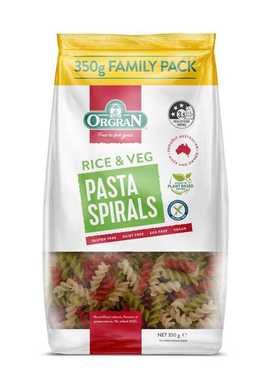 ORGRAN澳冠大米蔬菜螺旋意大利面350g 无麸质gluten free pasta