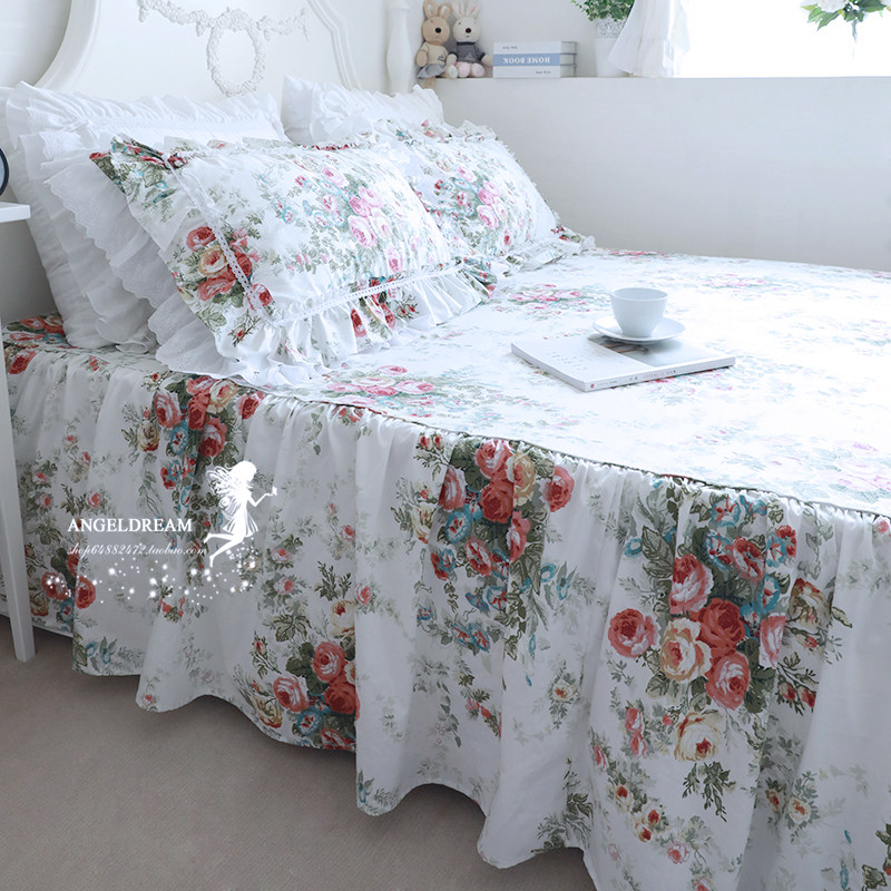进口欧美欧洲花园公主艾琳娜新款全棉纯棉床单床罩床上用品床裙