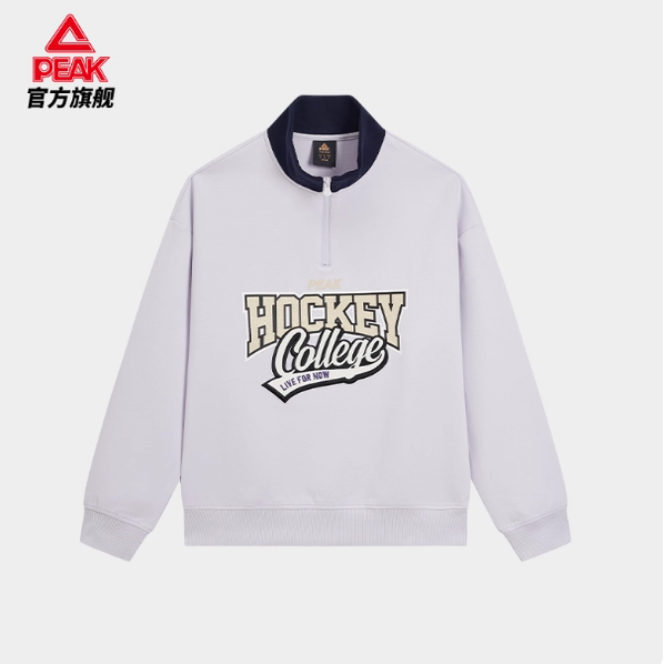 匹克半拉链卫衣女春秋季新款长袖运动上衣立领针织套头衫F6244108