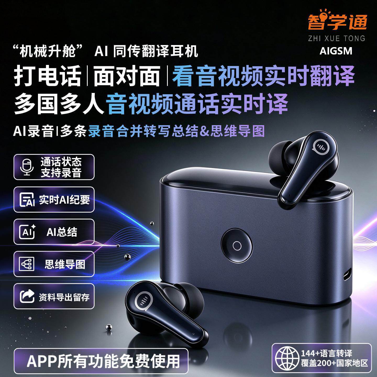 电话翻译会议同声传译录音耳机