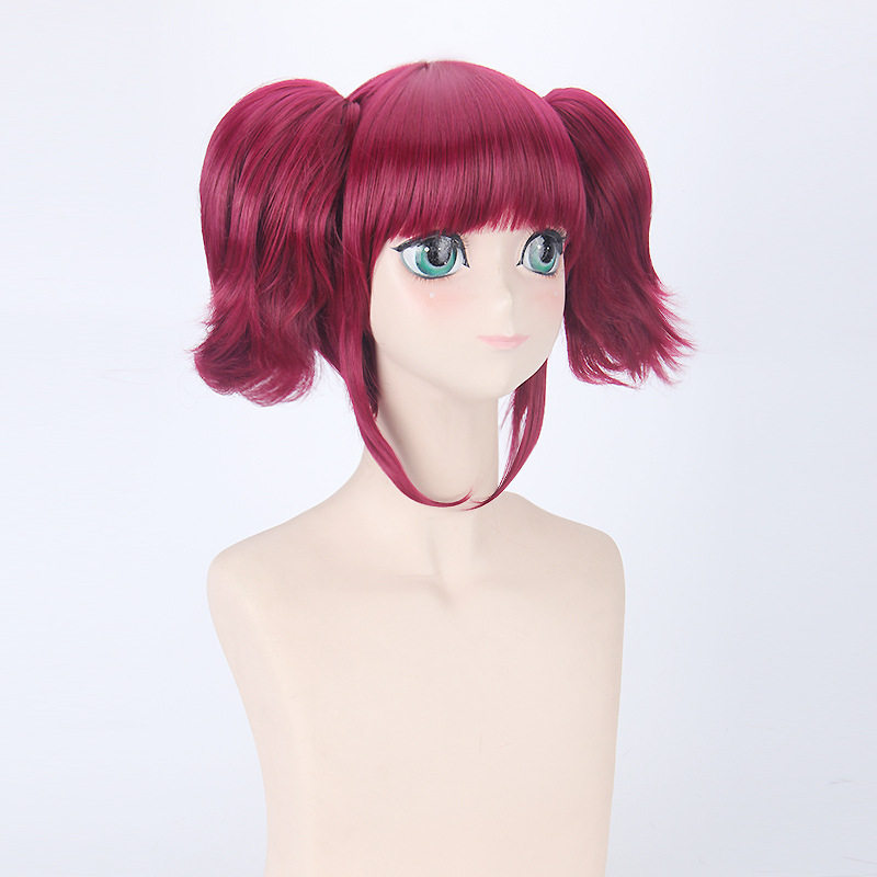 黑执事 梅林 暗酒红色梅红色 收脸 短发 双马尾 假毛cosplay假发