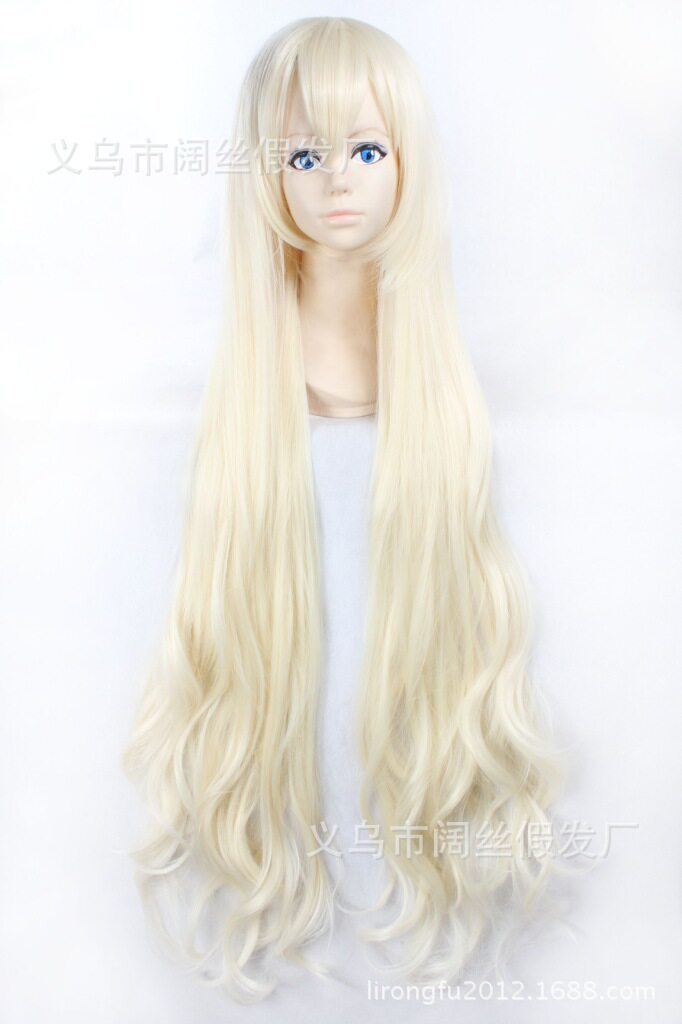 阳炎project小樱茉莉 浅淡金色空气长卷发120cm米长发cos假发假毛