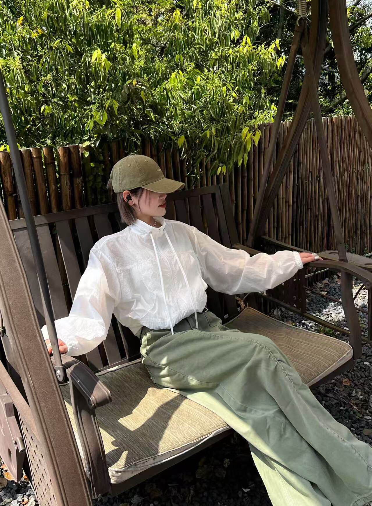 欧洲站2026春夏新款立领抽绳拉链长袖短款休闲夹克防晒衣外套女