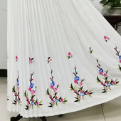 戏曲百褶裙绣花仿真丝戏服专业定制汉服裙子改良古装 舞台演出服