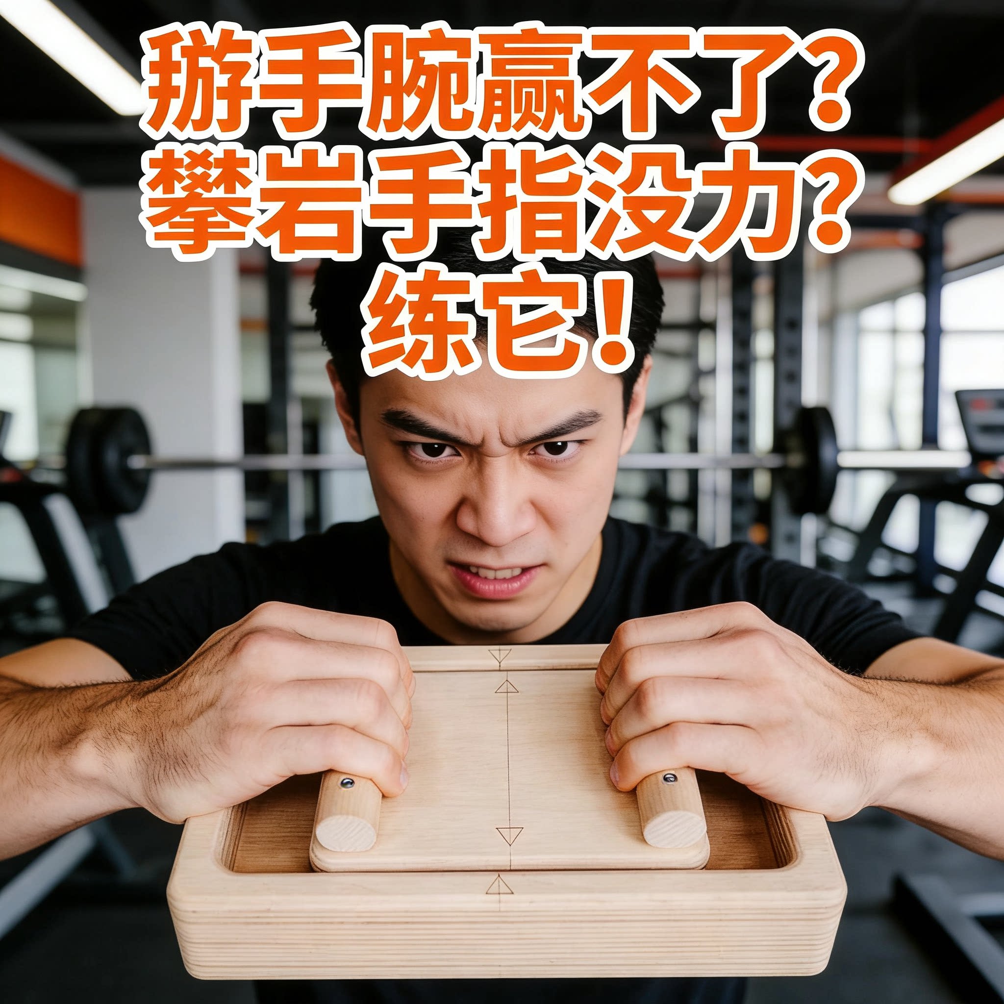 实木指力板攀岩掰手腕训练器手指手腕力量握力康复器材家用健身器
