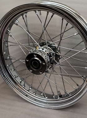 哈雷18x3.5镀铬40细辐条改装后轮毂