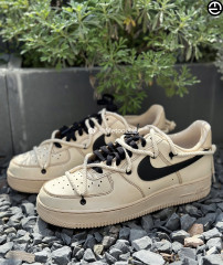 耐克球鞋定制Nike Air Force1 空军一号咖啡染解构双鞋带休闲板鞋