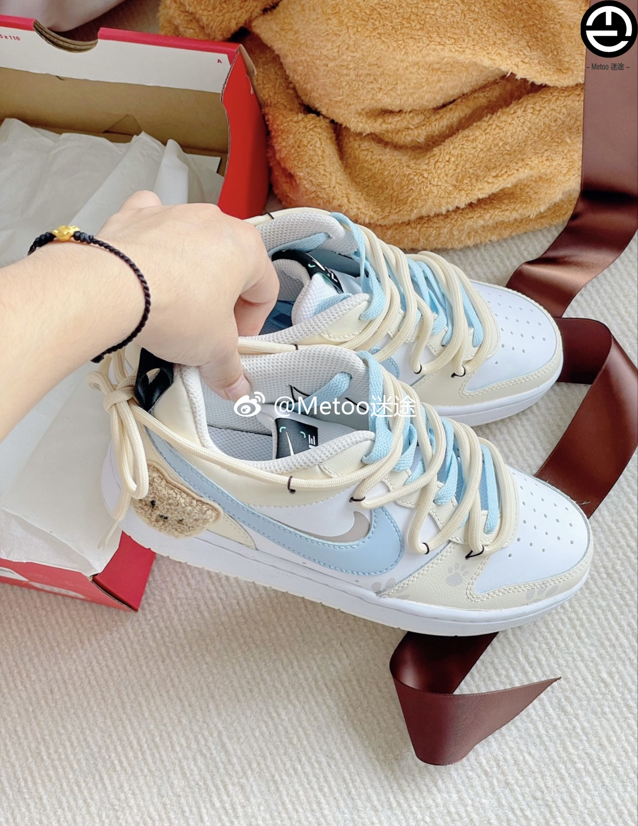 耐克球鞋定制 Nike Court Borough Low 小熊乐园布偶娃娃清新板鞋