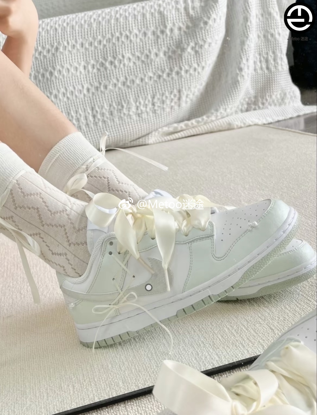 定制球鞋 Nike Dunk Low 少女日记系列 芭蕾 女孩 绑带 珍珠 板鞋