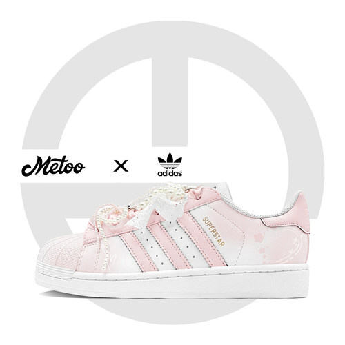 迷途定制球鞋 Adidas Superstar 白粉喷绘涂鸦小众低帮贝壳头板鞋