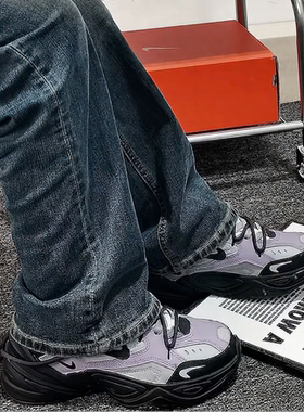 迷途定制球鞋 Nike M2K Tekno 莫凡 紫渊  喷绘 低帮 老爹鞋 女款