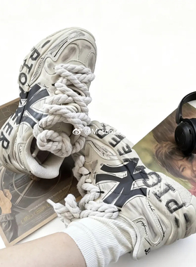 正品定制球鞋 MLB Big Ball Chunky 沙漠风暴做旧厚底增高老爹鞋