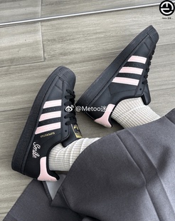 正品定制球鞋 Adidas SuperStar桃枝花BBL黑粉黑甜武士贝壳头板鞋