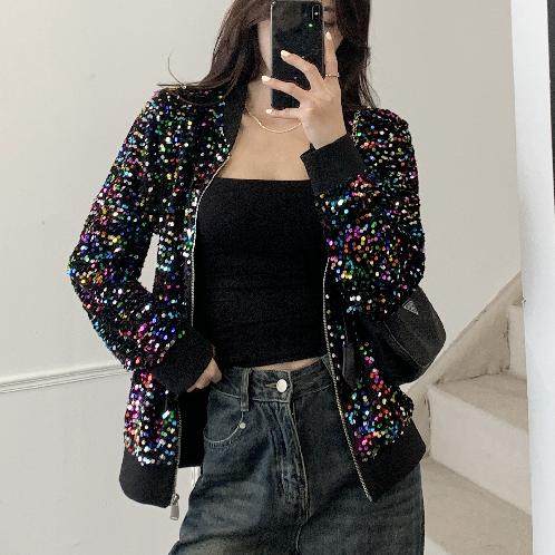 欧唯朵包邮彩色亮片重工刺绣减龄