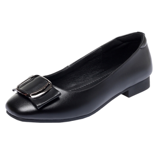 真皮女鞋夏单鞋女式皮鞋软底舒适工作鞋中年妈妈平底鞋大码41-43