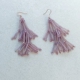 手工制作串珠紫色长流苏气质耳钩耳饰