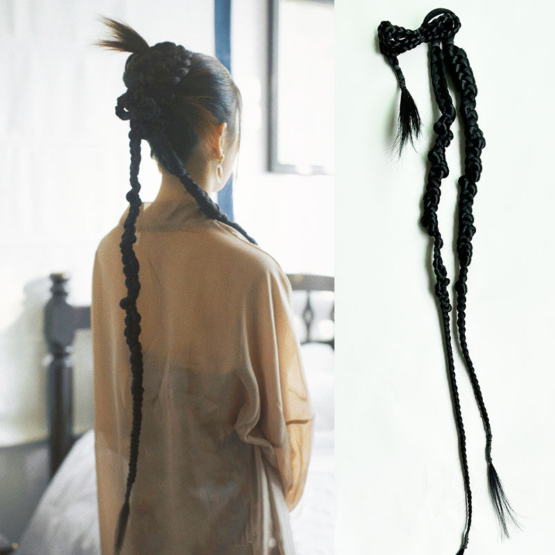 马尾辫子女麻花辫拳击长辫新中式马尾