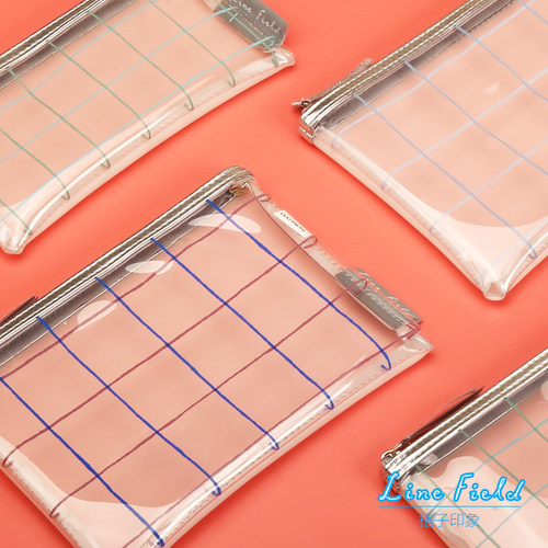 日本KOKUYO国誉透明格纹笔袋