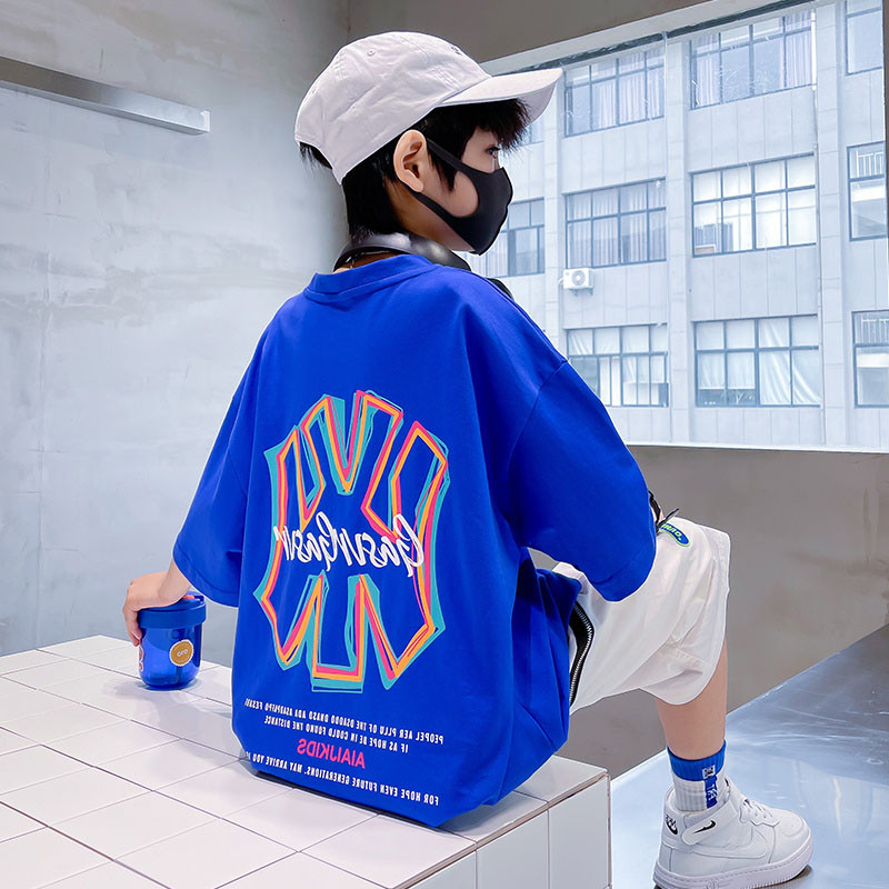 男童短袖t恤夏季2025新款大童夏装男孩半袖T恤纯棉潮牌炸街儿童装,童装/婴儿装/亲子装,T恤,淘宝优惠券,粉丝福利购,淘宝优惠卷