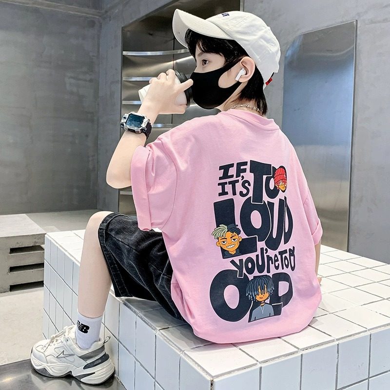 男童t恤短袖夏装2024新款儿童体恤纯棉夏季宽松洋气潮T中大童上衣,童装/婴儿装/亲子装,T恤,淘宝优惠券,粉丝福利购,淘宝优惠卷