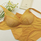 出口韩国文胸调整型蕾丝内衣套装 无痕聚拢侧收全罩杯胸罩上托透气