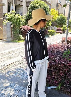 贝哆哈儿童夏季外套女童长袖中大童女宝连帽拉链衫速干上衣开衫