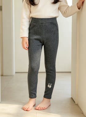 贝哆哈春秋款女童打底裤针织休闲童裤中大童弹力修身春款女宝长裤