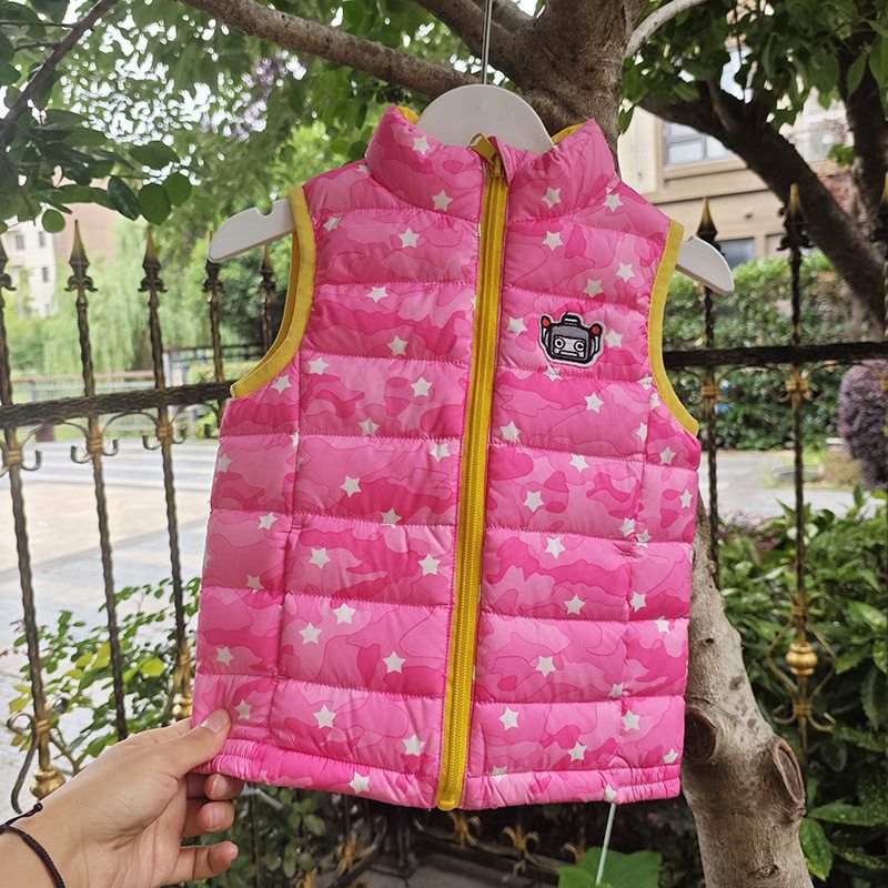 贝哆哈儿童冬季羽绒马甲保暖无袖坎肩中小童马夹男童女童可爱外套