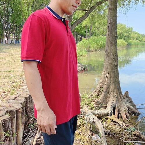 贝哆哈男士POLO衫夏季短袖男式翻领T恤男装套头衫纯色休闲汗衫